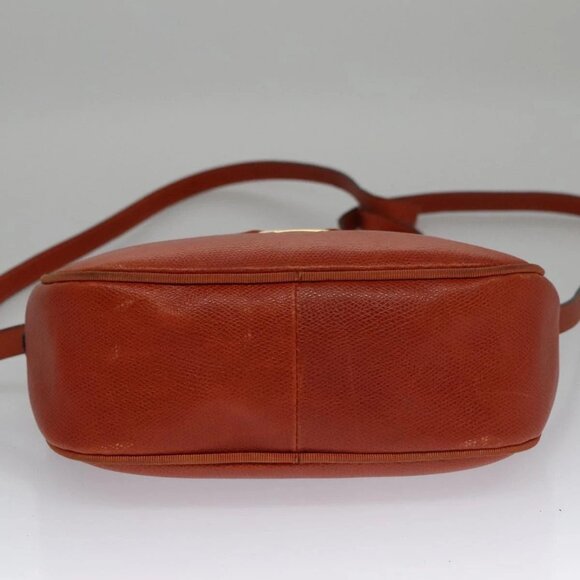 Salvatore Ferragamo Shoulder Bag Leather Brown Gold Auth 102665 - Picture 7 of 16